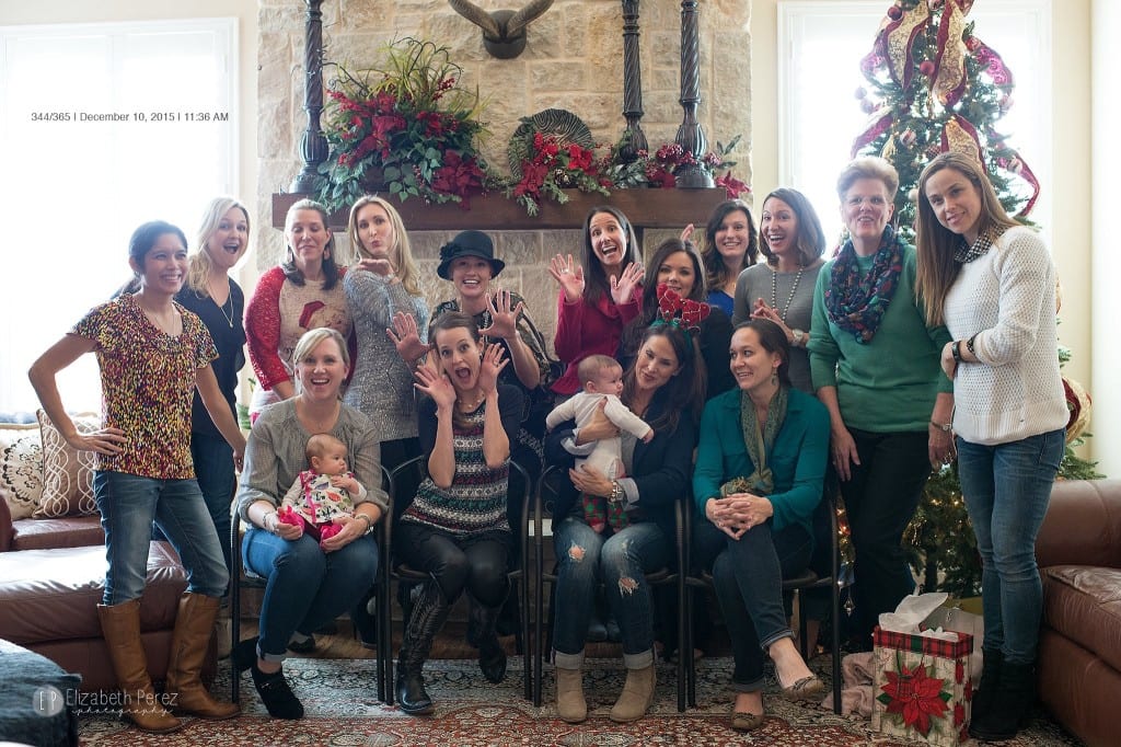 Bible study ladies doing our "funny poses" for a quick photo by Elizaebth Perez during our Christmas brunch and final meeting for the fall semester. We were missing a number of ladies that morning- as December is a busy time of year.