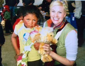 One of the bags I made from my sister Rachel's fabric donation and one of the over 100 toys I brought to give out. The kids were thrilled. Their faces are deceiving. Most had never smiled for a camera before, let alone stood next to a white Gringo like me before!